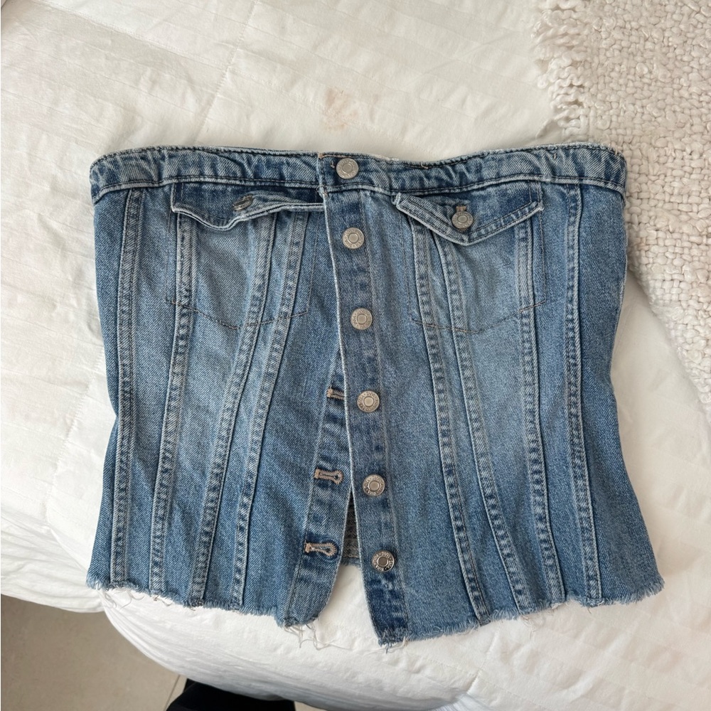 Zara Blue Denim Top